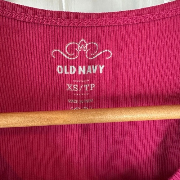 Old Navy tank top womens XS Hot Pink sequin y2k party fairy boho Beads Ribbed - Picture 4 of 6